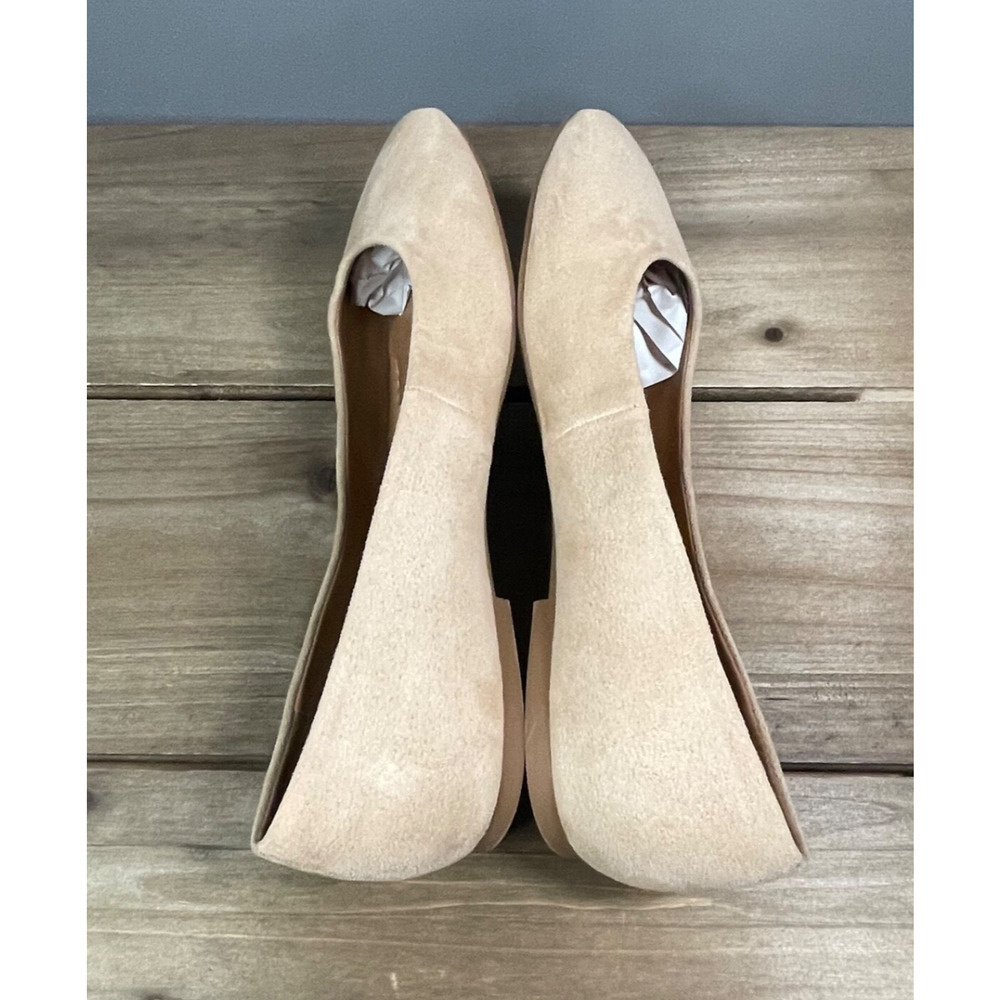 Nordstrom Rack Women's Aspen Flats Size 7.5 Light Tan Faux Suede Square Toe - Picture 8 of 12